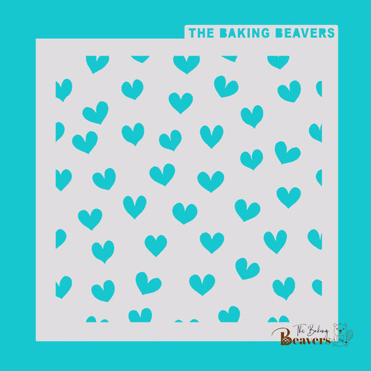 Hearts (Style D) Stencil