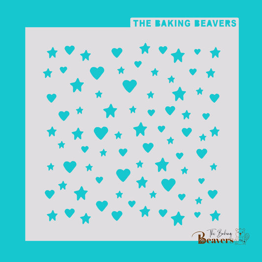 Stars and Hearts Stencil