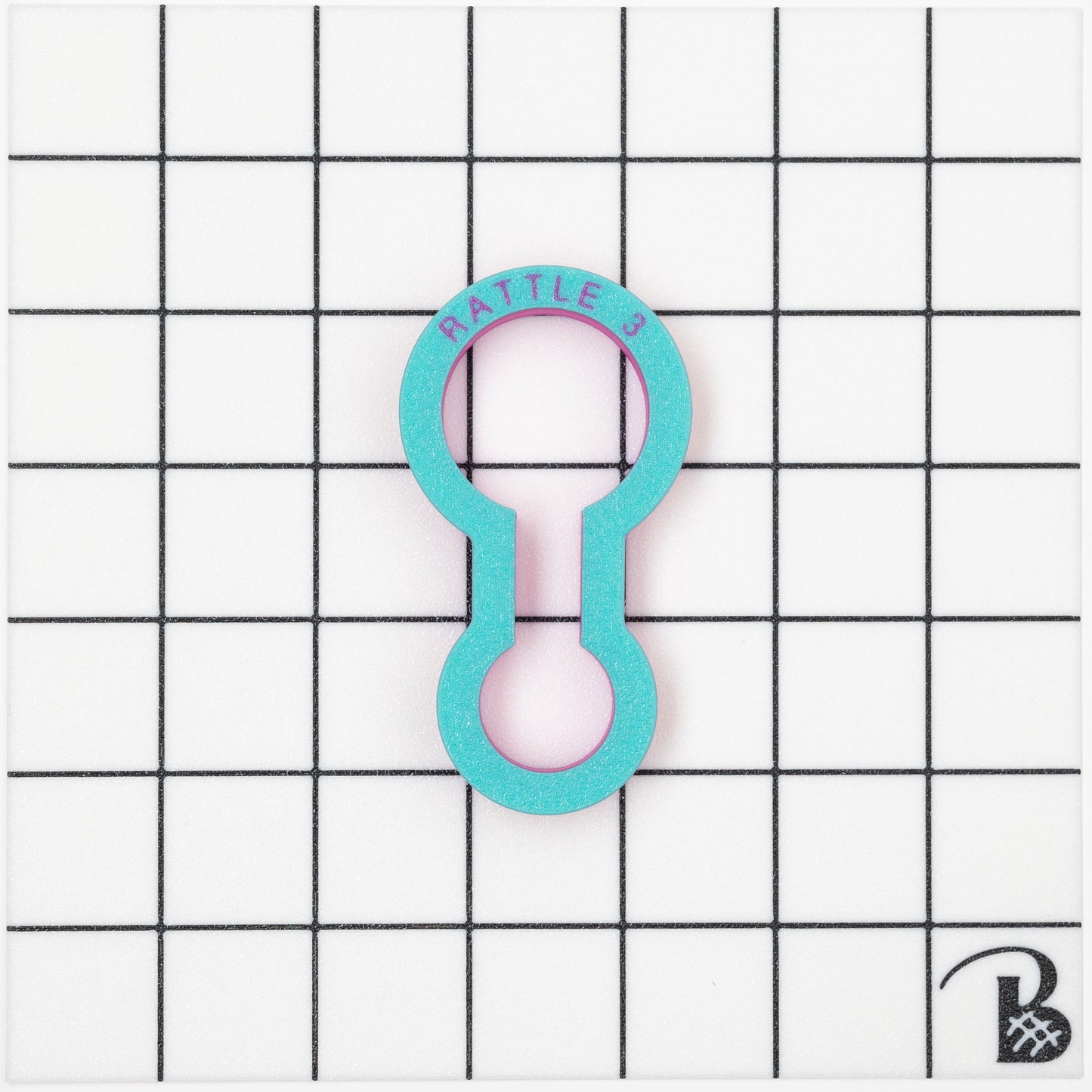 Baby Rattle Cookie Cutter (recommend sizing up)