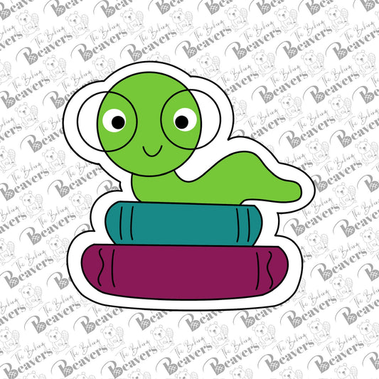 Book Worm Cookie Cutter (with or without PYO stencil)