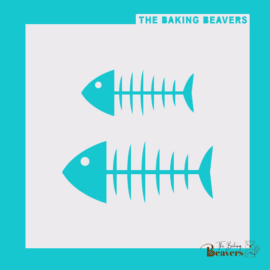 Fish Bones Stencil (1 or 2 part)