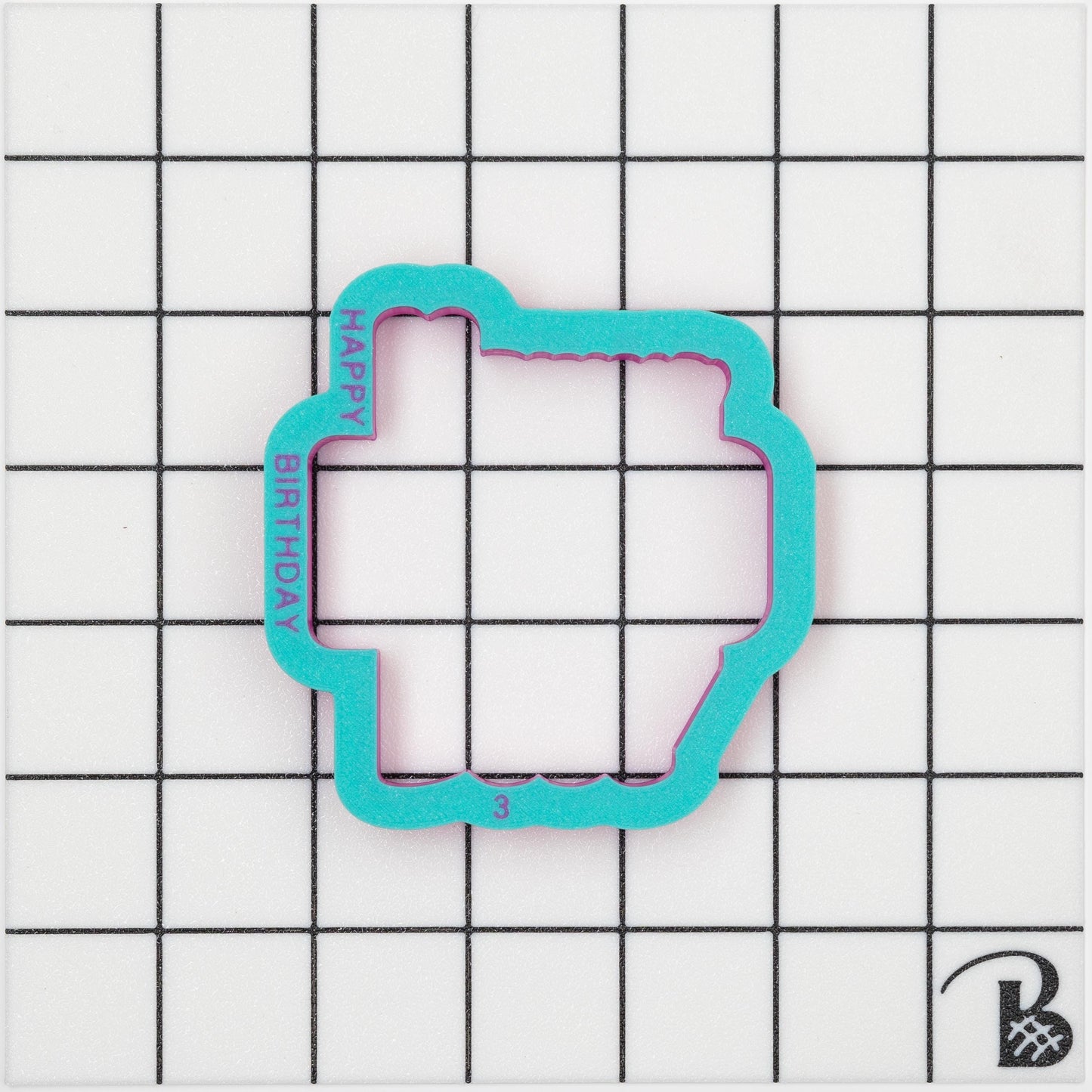Happy Birthday Text Cookie Cutter (With or Without Stencil)