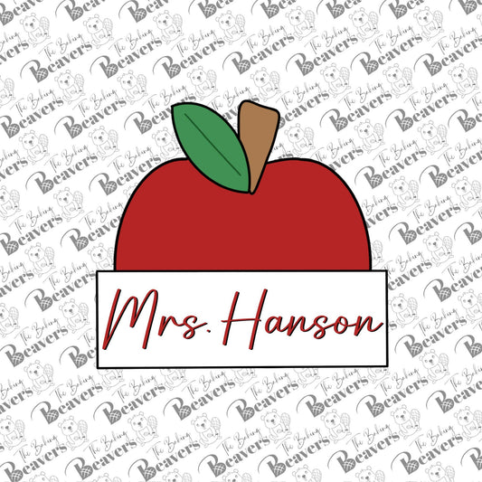 Apple Name Plaque Cookie Cutter