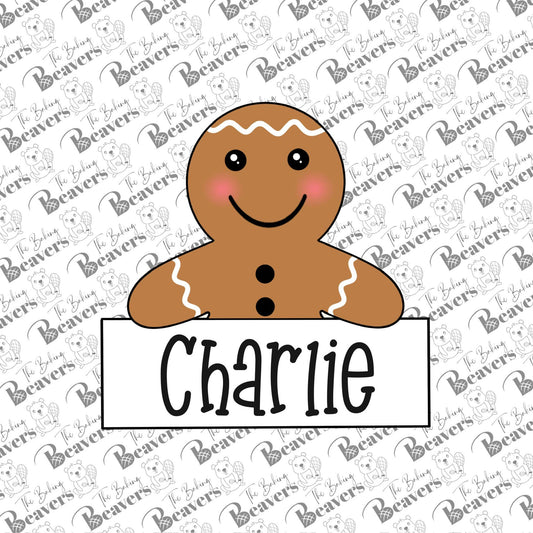 Gingerbread Man Name Plaque Cookie Cutter