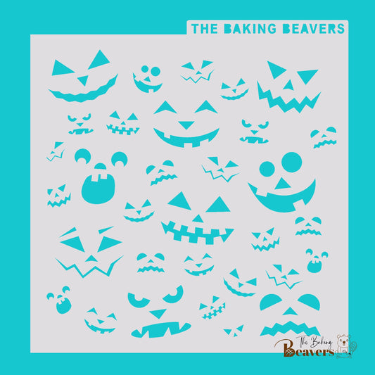 Pumpkin Faces Background Stencil (updated)