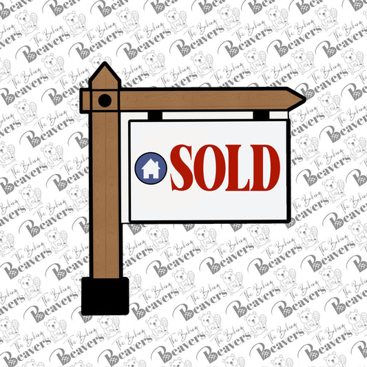 Home Sold Sign Cookie Cutter | For Sale Sign cookie cutter | Realtor cookie cutter