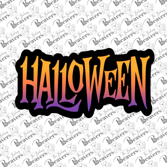 Halloween Text Cookie Cutter (optional Stencil) (recommend sizing up)