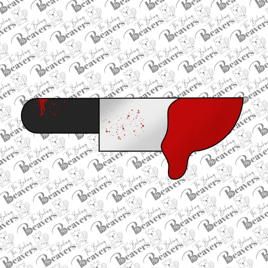 Knife with Blood Cookie Cutter (recommend sizing up)