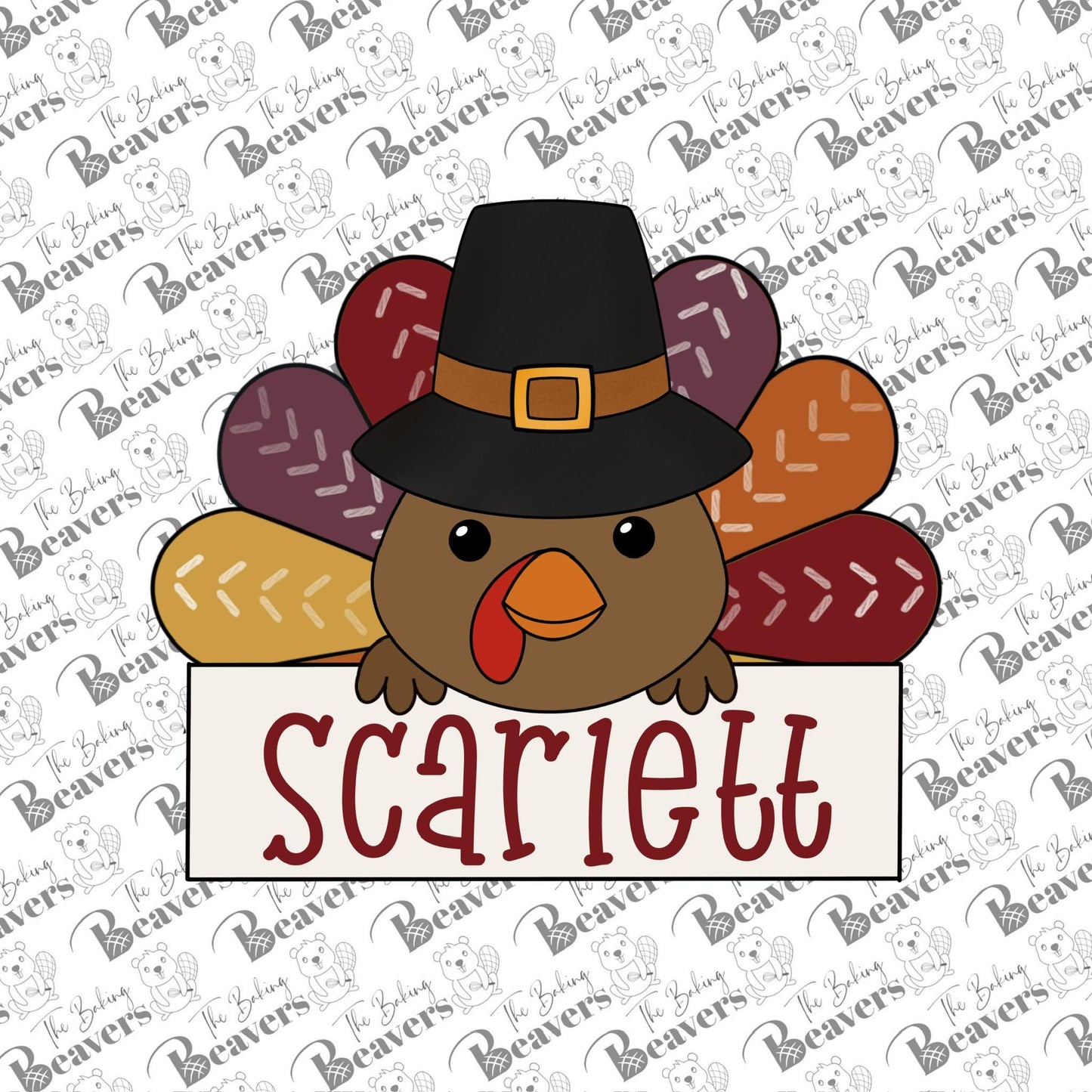 Turkey Pilgrim Name Plaque Cookie Cutter