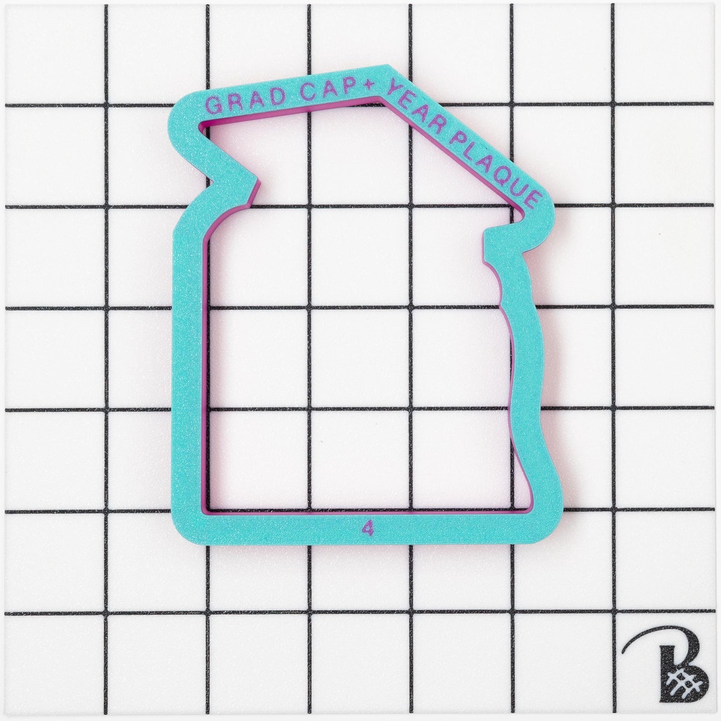 YEAR w/ grad cap Plaque Cookie Cutter