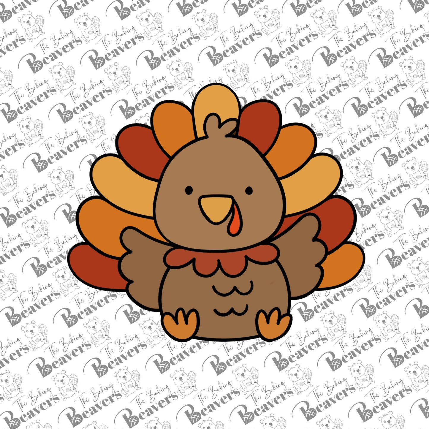 Cute Turkey (sitting) Cookie Cutter