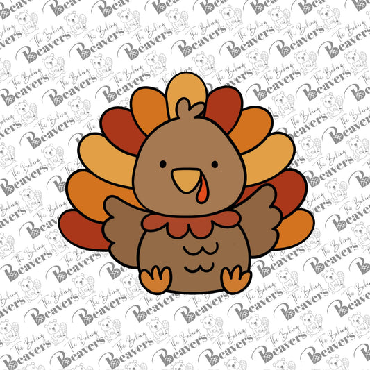 Cute Turkey (sitting) Cookie Cutter