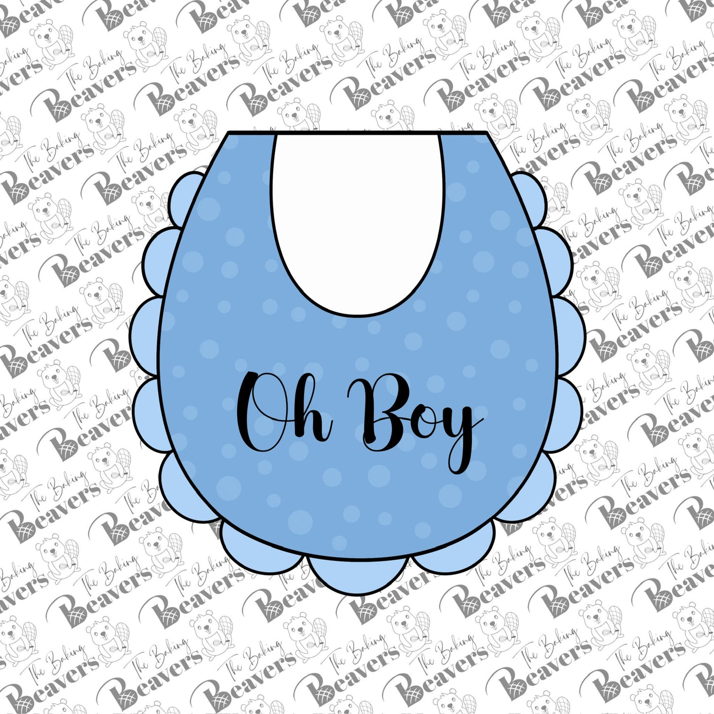 Ruffled Baby Bib with Closed Neckline Cookie Cutter (recommend sizing down)