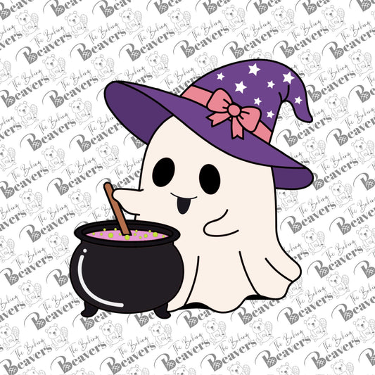 Witch Ghost Stirring Cauldron Cookie Cutter