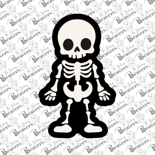 Cute Skeleton Cookie Cutter (With or Without 2 part Stencil)