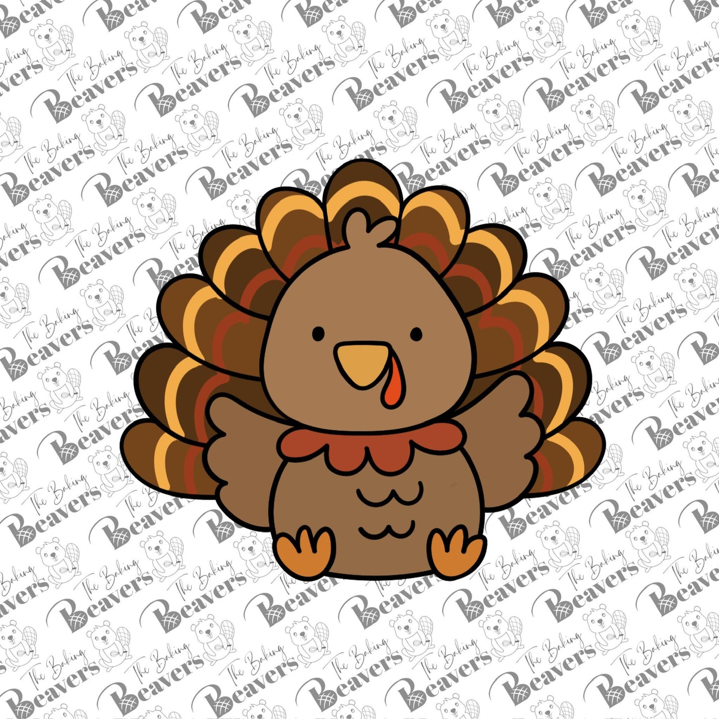 Cute Turkey (sitting) Cookie Cutter