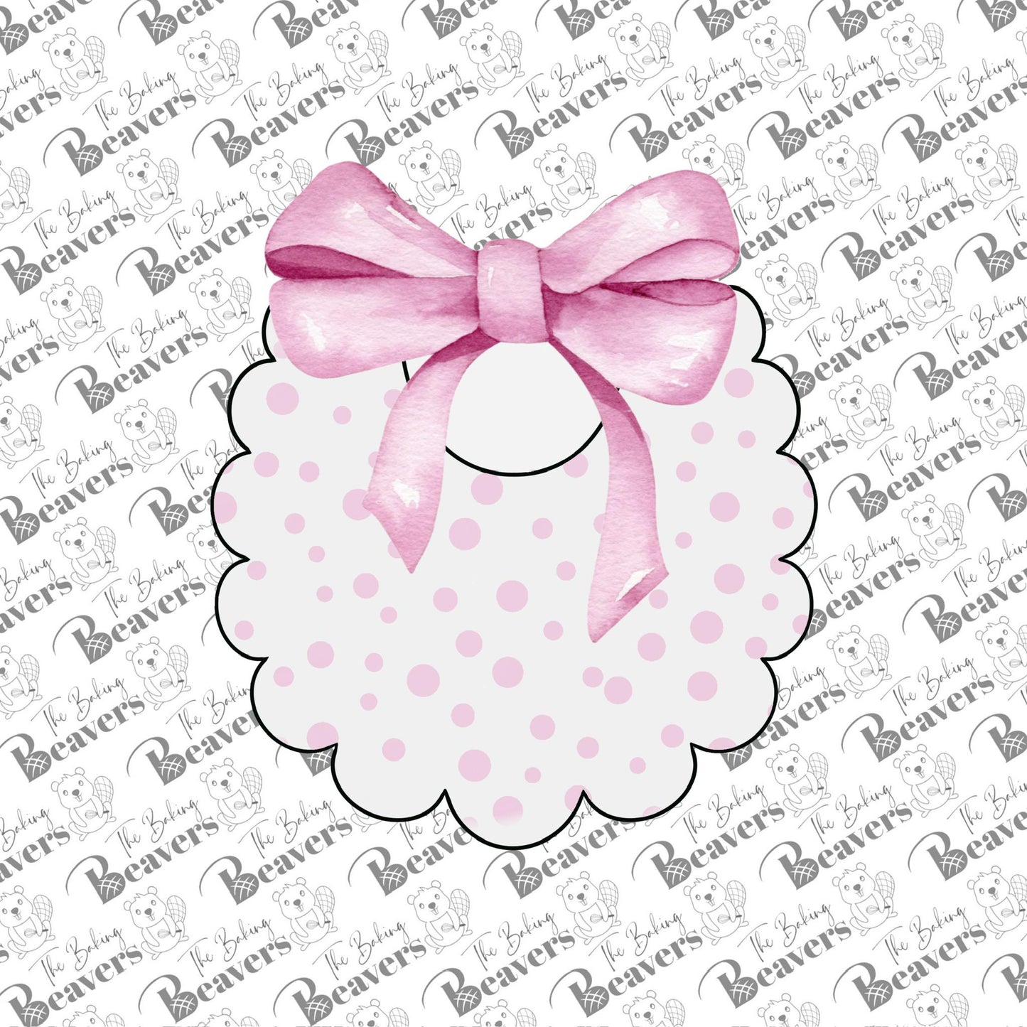 Ruffled Baby Bib with Bow Cookie Cutter