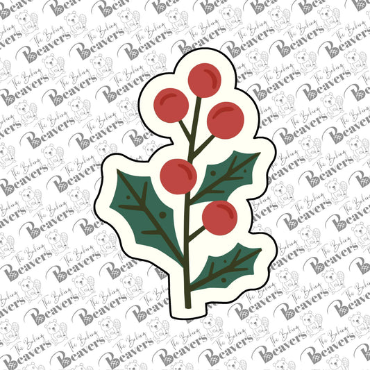 Holly Branch Cookie Cutter (recommend sizing up)