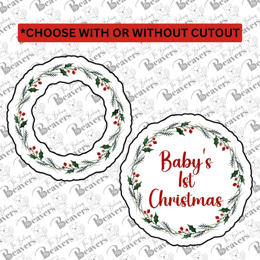 Wreath Decoration Cookie Cutter (with or without center cut out)