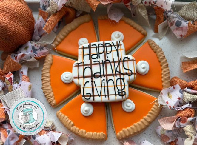 Happy Thanksgiving Text Cookie Cutter (optional Stencil)