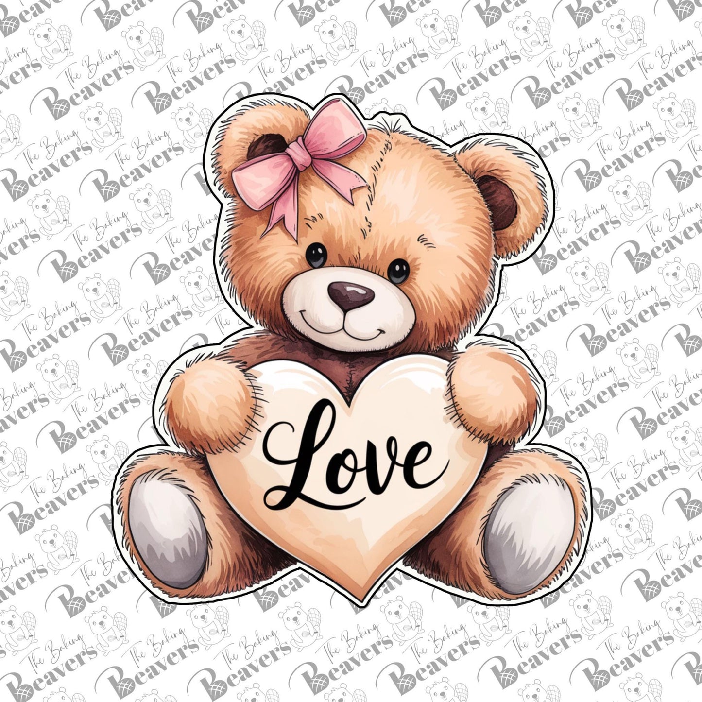 Love Teddy Bear with Heart Cookie Cutter