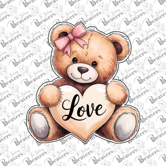 Love Teddy Bear with Heart Cookie Cutter