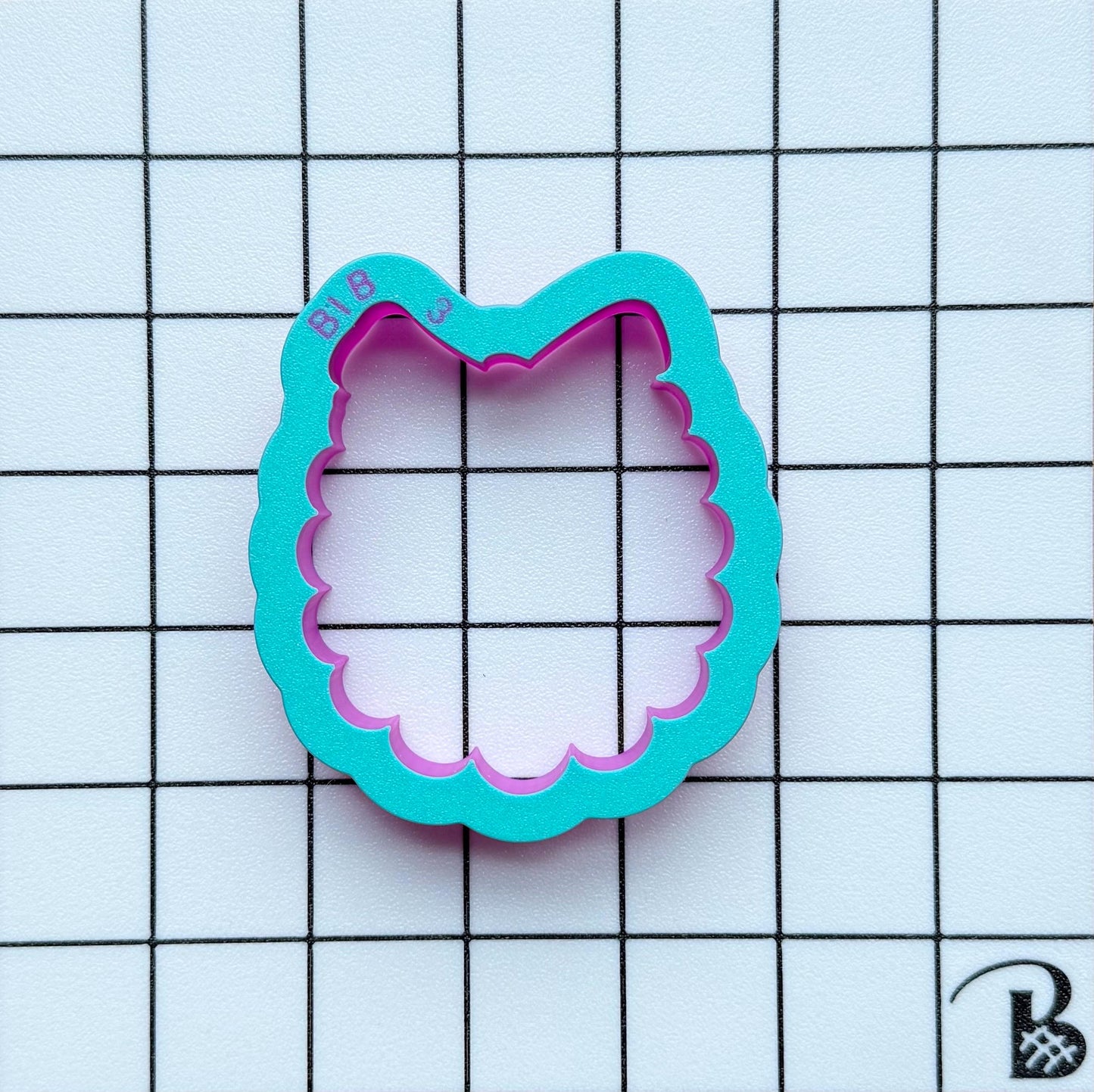 Ruffled Baby Bib with Bow Cookie Cutter