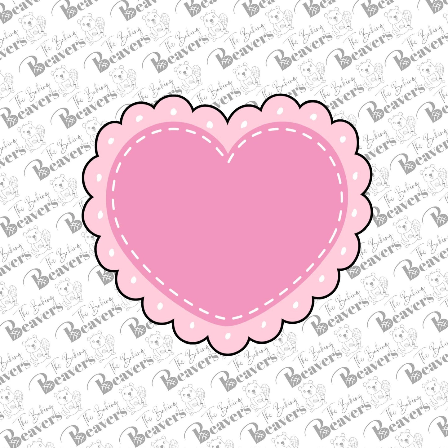 HEART Cookie Cutter with scalloped edge