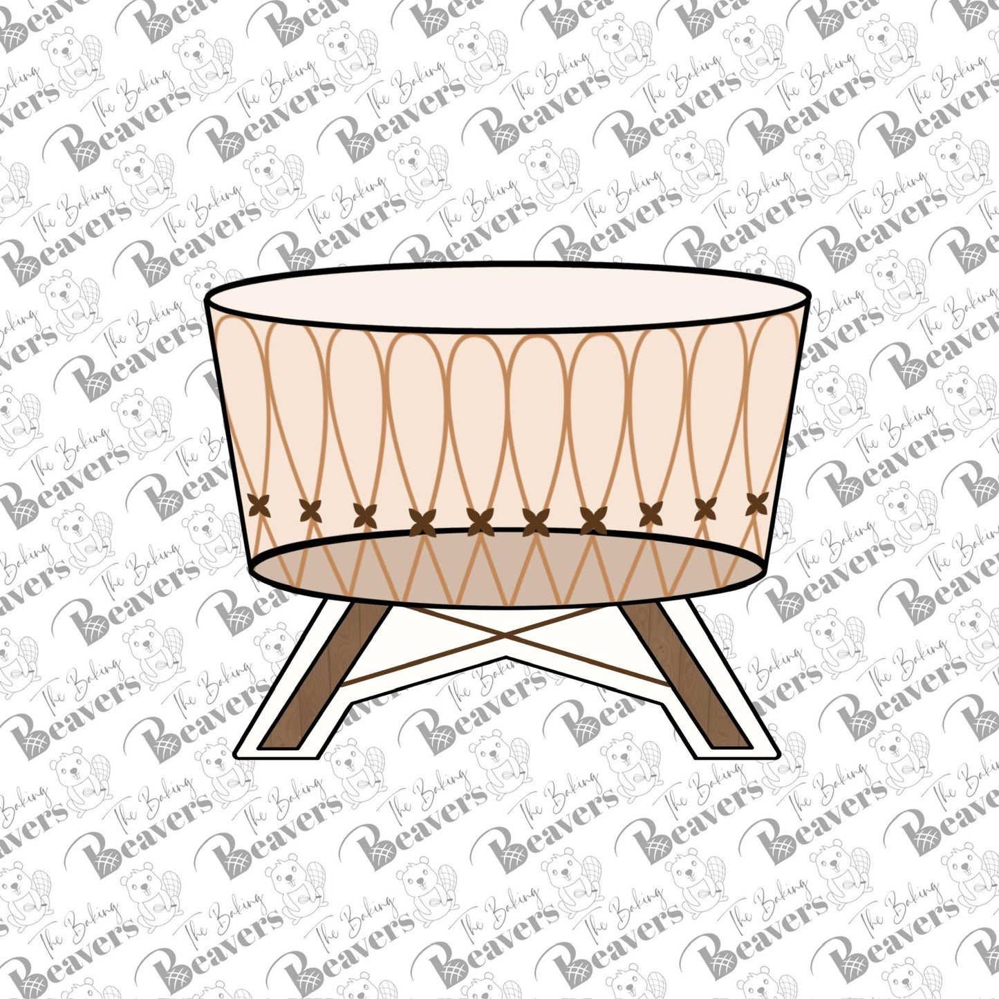 Rounded Baby Bassinet with Legs Cookie Cutter