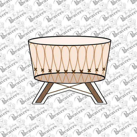 Rounded Baby Bassinet with Legs Cookie Cutter