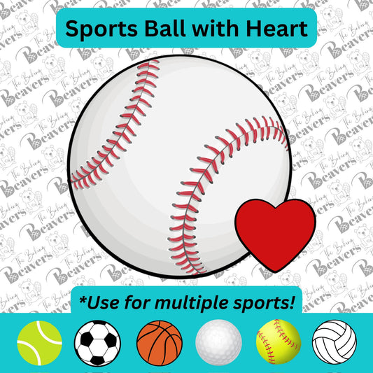 Sports Ball with Heart Valentine Cookie Cutter