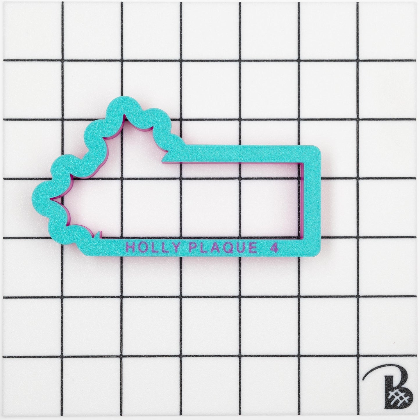 Holly Leaves Name Plaque Cookie Cutter (recommend sizing up)