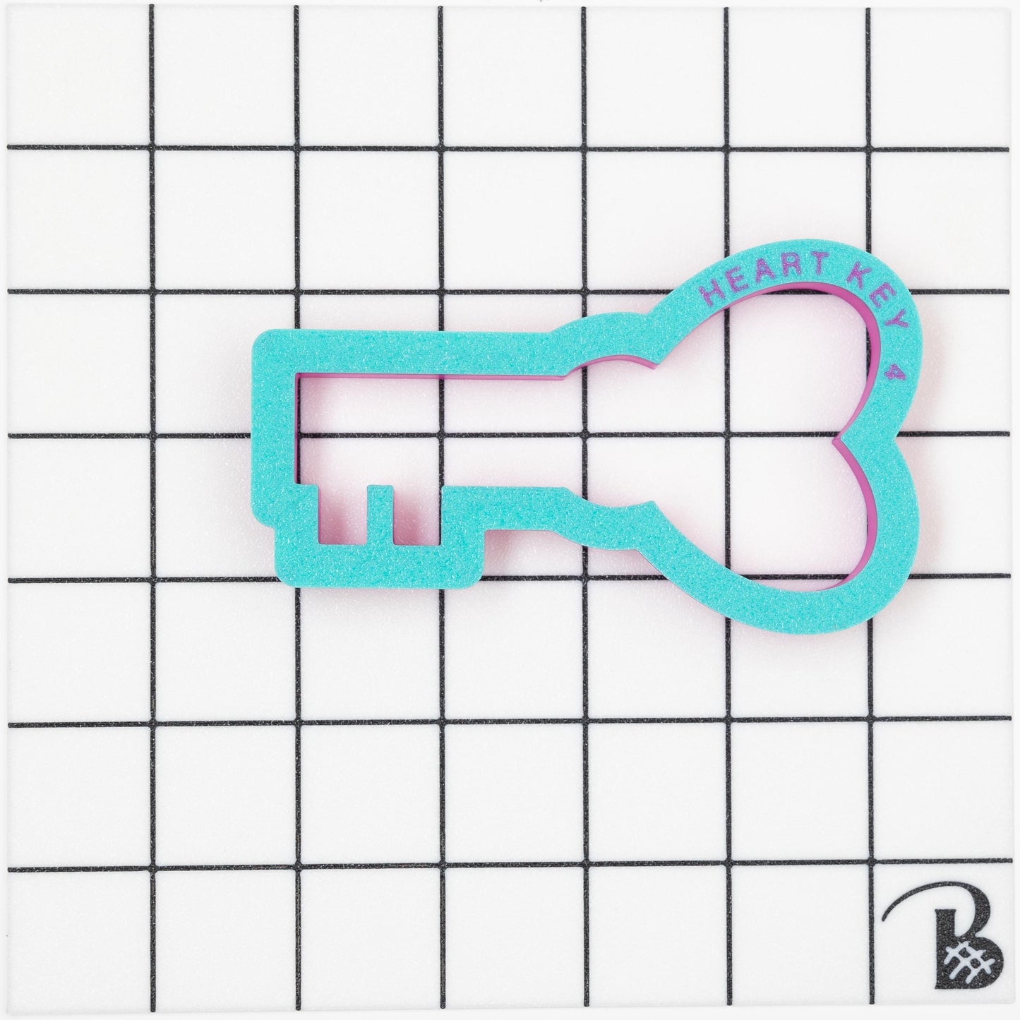 Heart Key Cookie Cutter (recommend sizing up)