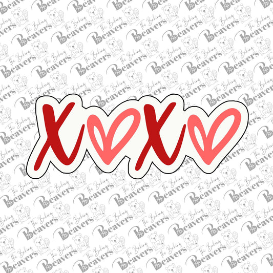 XOXO Text Cookie Cutter (optional Stencil)