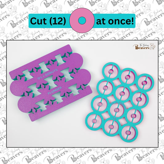 O (as in X's and O's) and DONUT Multi Cookie Cutter with Center Cut Out (Cuts multiple cookies at Once) (Optional Plunger)