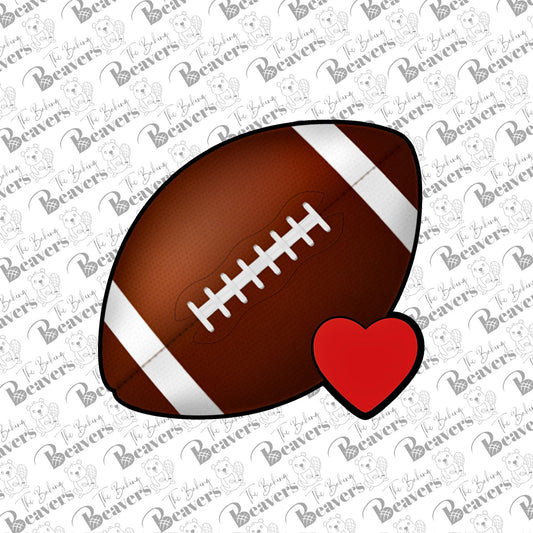 Football with Heart Valentine Cookie Cutter
