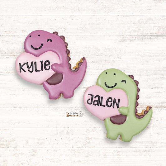 Dinosaur Holding Heart Cookie Cutter | Dino Valentine