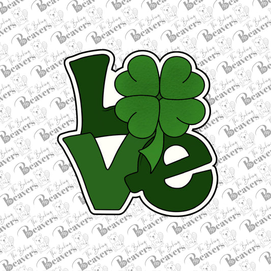 Shamrock 'Love' Text Cookie Cutter