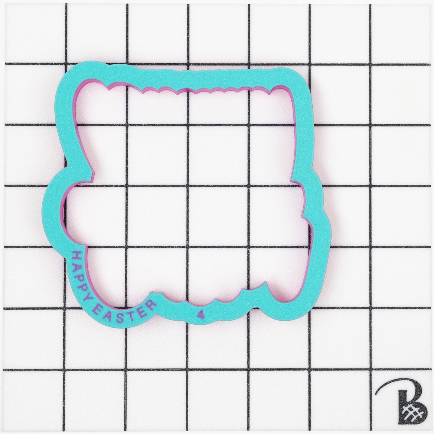 Happy Easter Text Plaque Cookie Cutter - Wider/Square Design