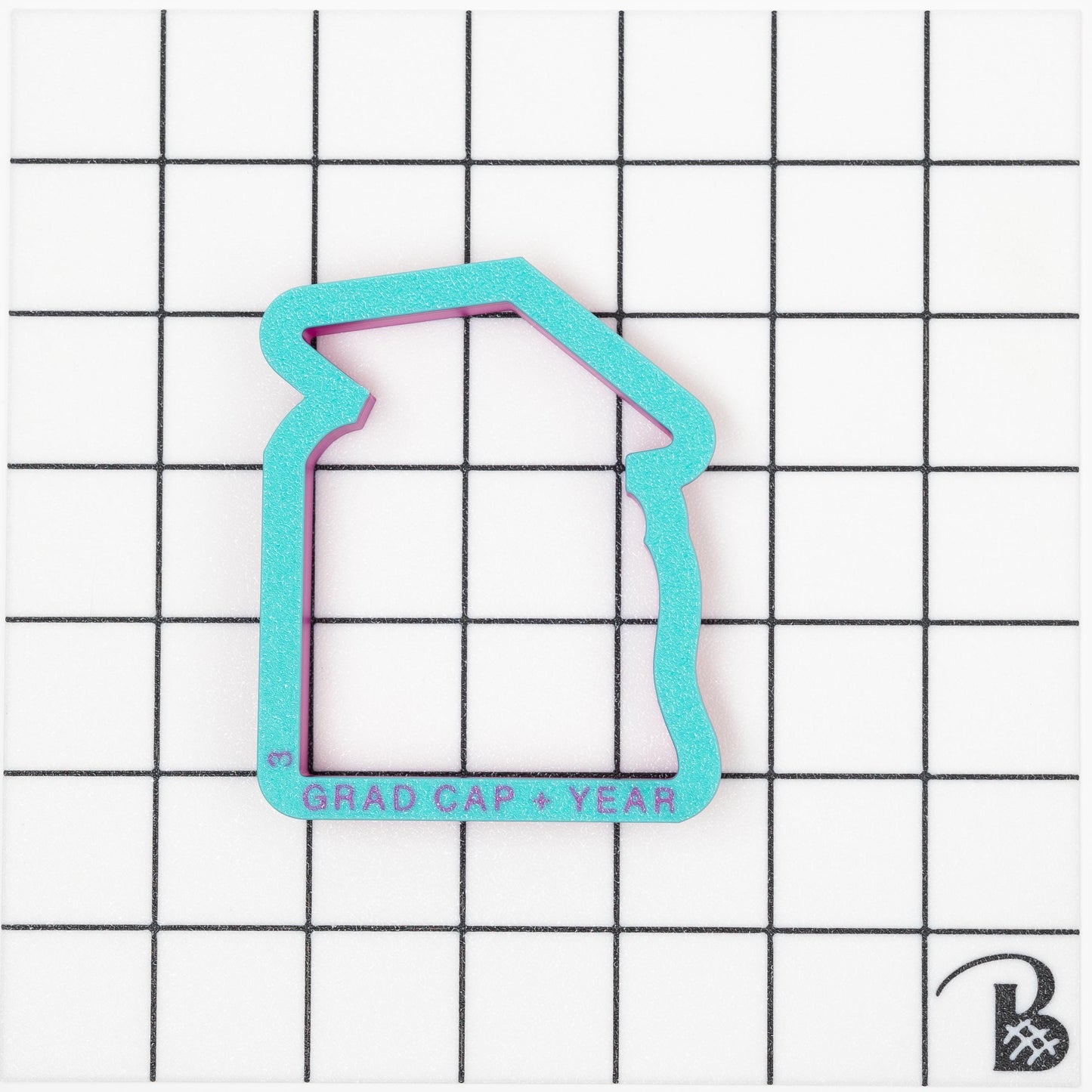 YEAR w/ grad cap Plaque Cookie Cutter