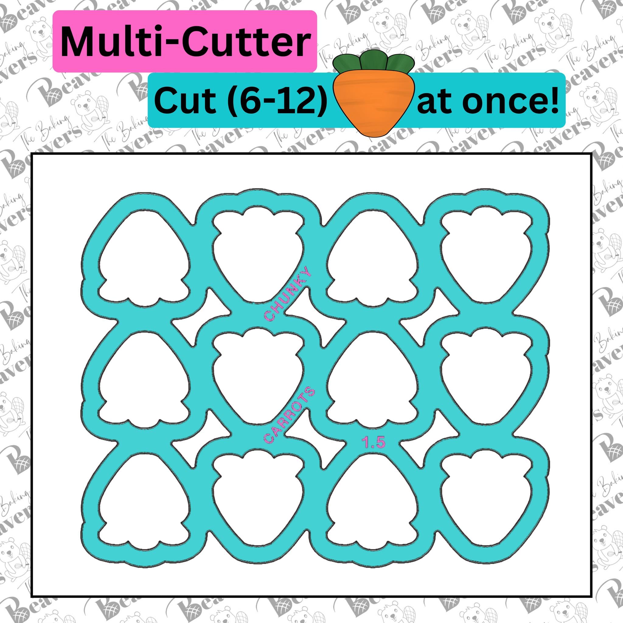 Chunky Carrots Multi Cookie Cutter (Cuts 6 or 12 cookies at Once) – The ...