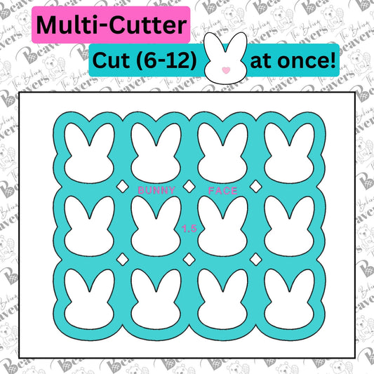 Multi Bunny Face Cookie Cutter (Cuts 6 or 12 Bunnies at Once)