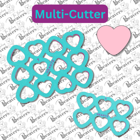 Multi-Heart (Rounded Bottom) Cookie Cutter (Cuts 6 or 12 Hearts at Once)