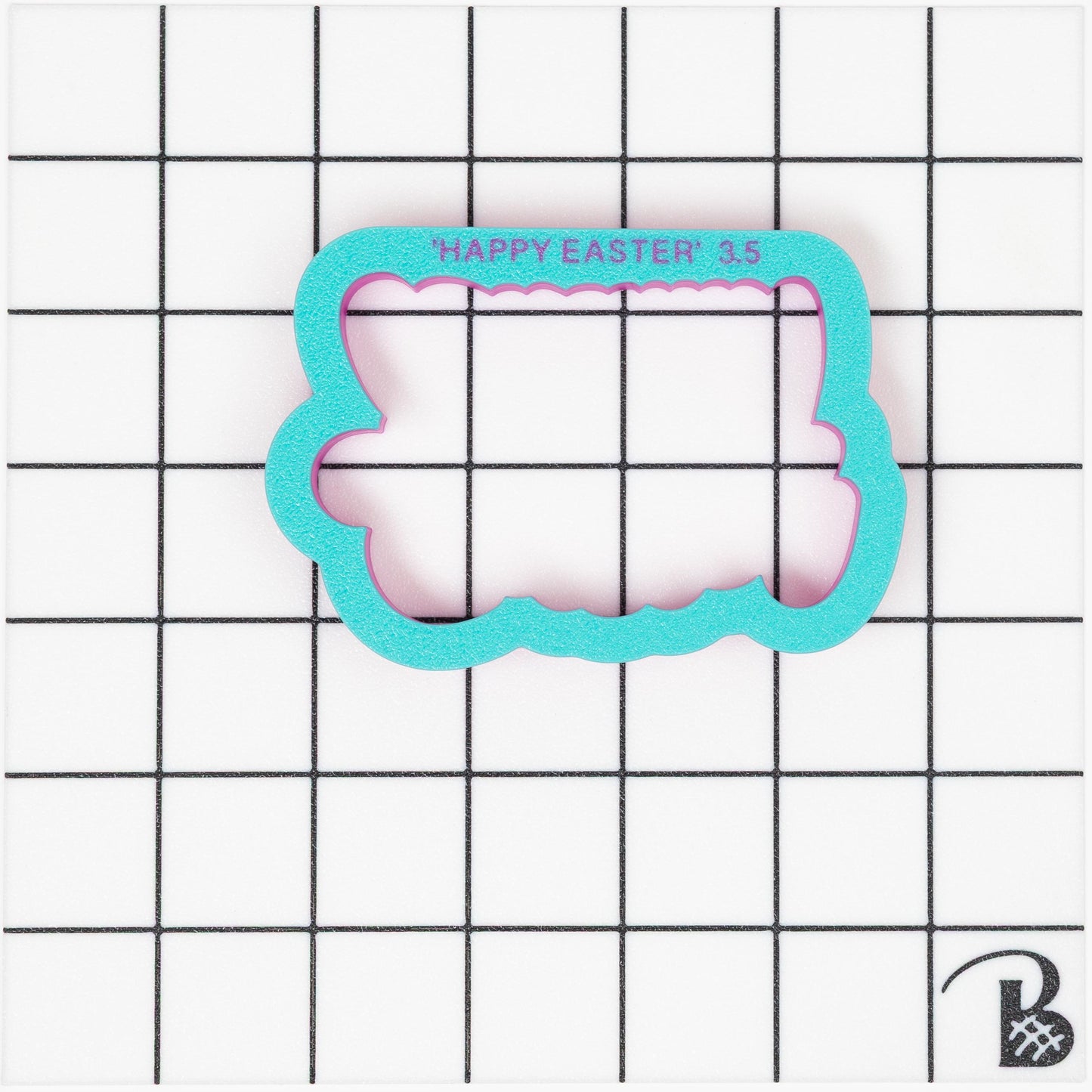 Happy Easter Text Plaque Cookie Cutter (Narrow Design)