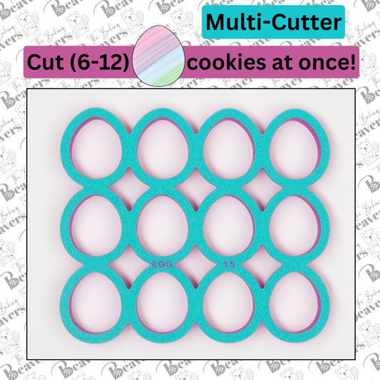 Easter Egg Multi Cookie Cutter (Cuts 6 or 12 Eggs at Once)