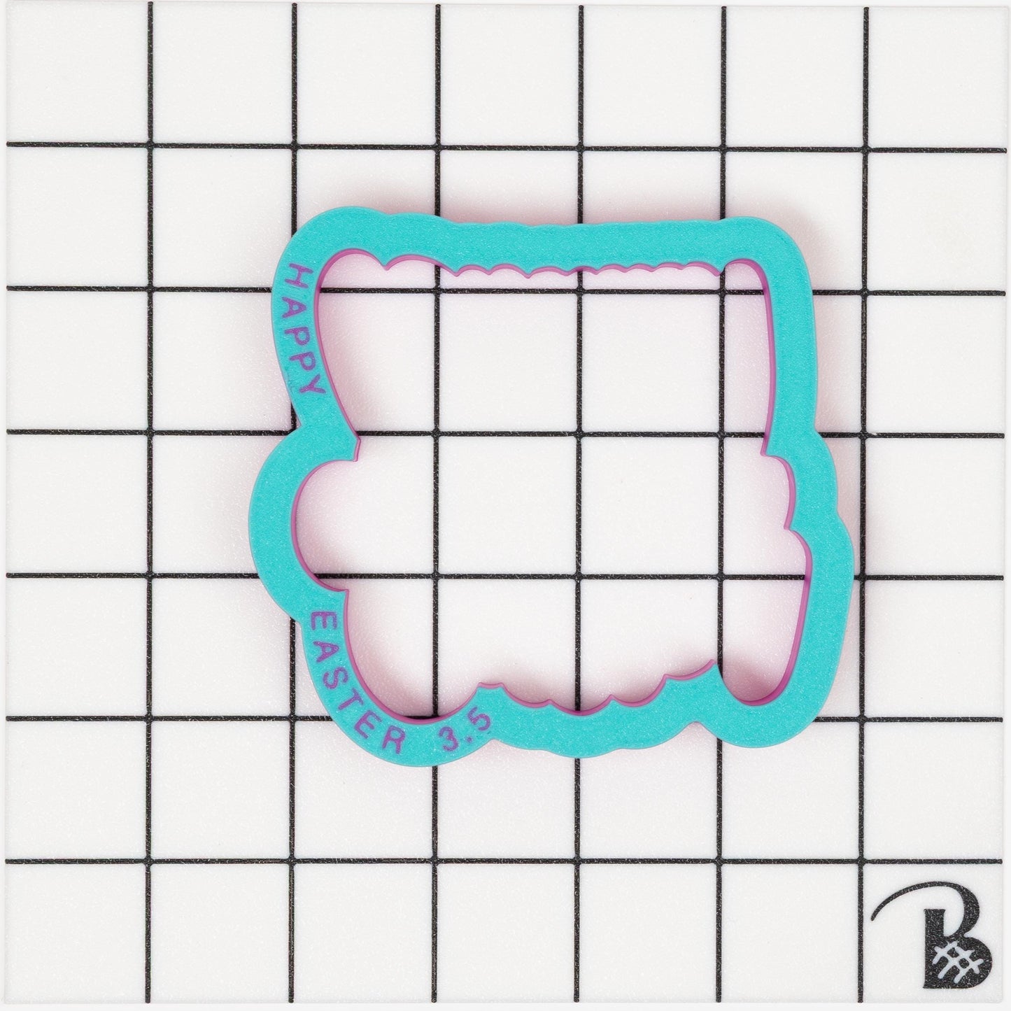 Happy Easter Text Plaque Cookie Cutter - Wider/Square Design