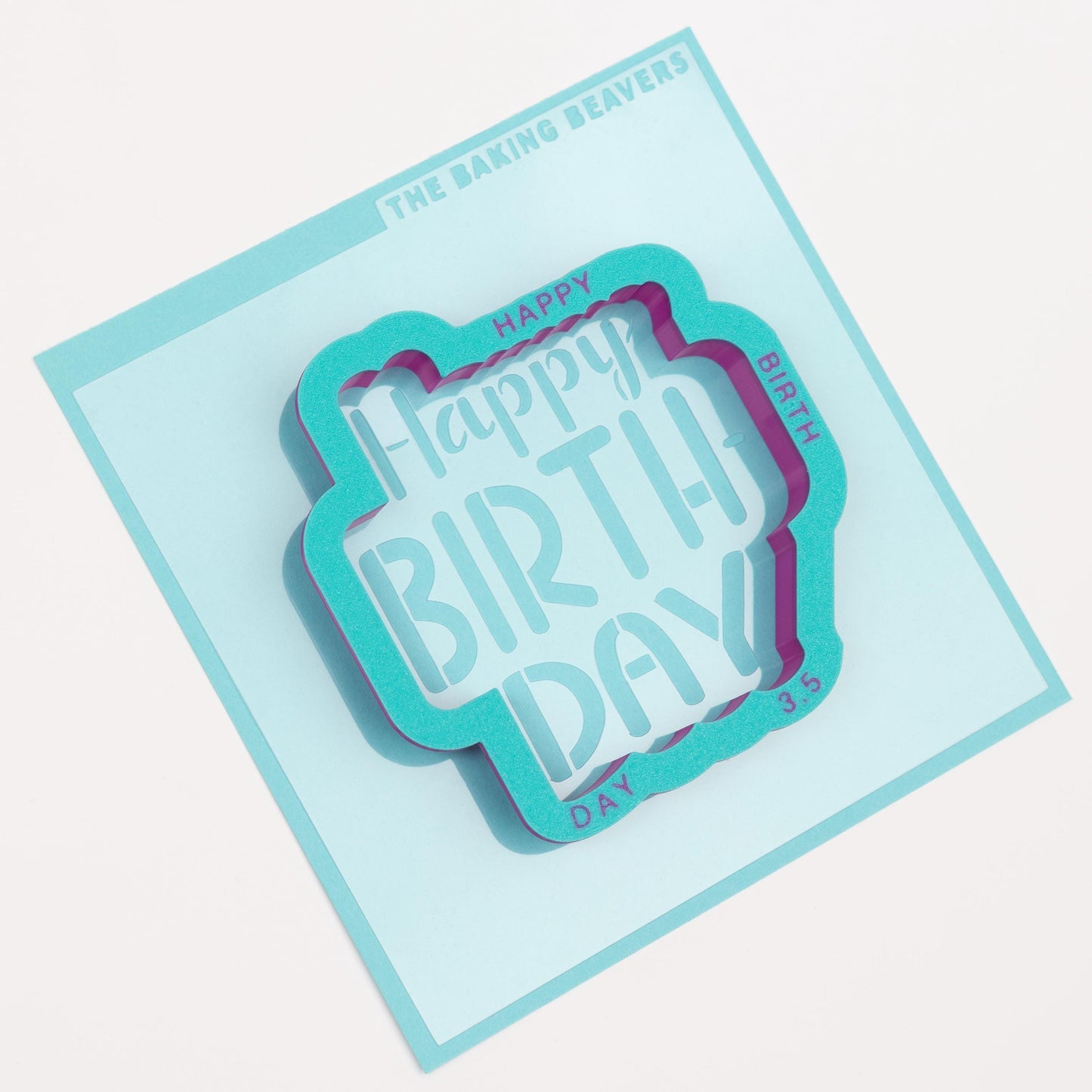 Happy Birthday Text Cookie Cutter (With or Without Stencil)