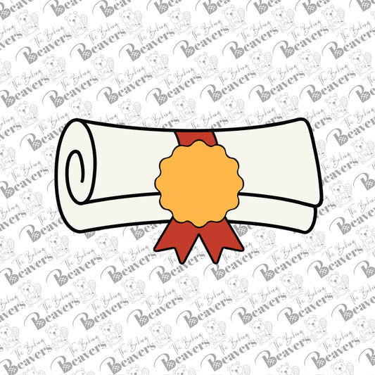 Diploma with Seal Cookie Cutter (recommend sizing up)