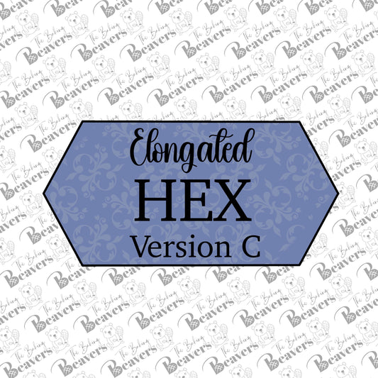 Elongated Hexagon (version C) Cookie Cutter (recommend sizing up)