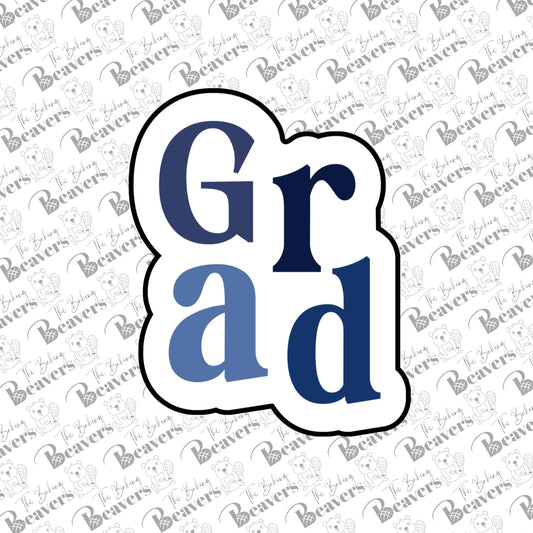 Grad Block Text Cookie Cutter (optional Stencil)